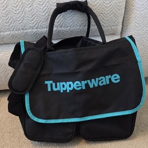 Tupperware Black and Teal Bag